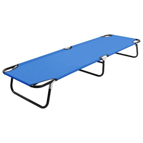 Folding Sun Lounger Blue Steel - Image 10