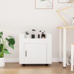 Desk Trolley White 60x45x60cm Engineered Wood
