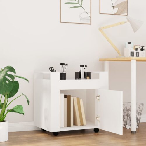 Desk Trolley White 60x45x60cm Engineered Wood - Image 3