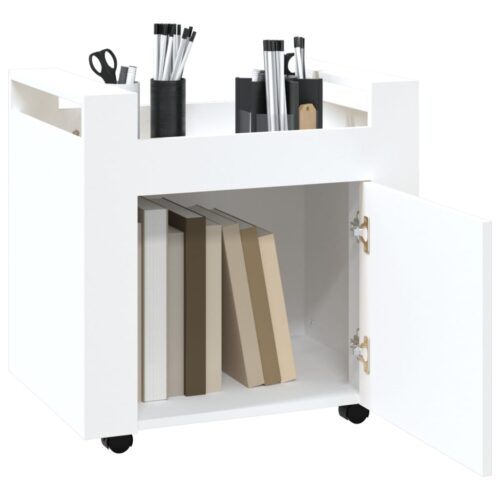 Desk Trolley White 60x45x60cm Engineered Wood - Image 5