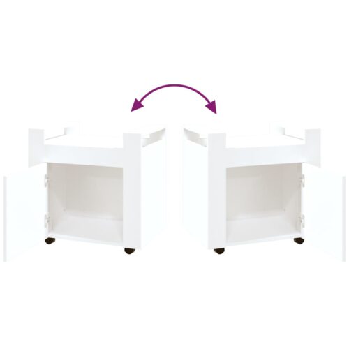 Desk Trolley White 60x45x60cm Engineered Wood - Image 9