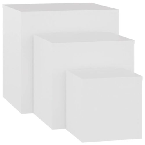 Side Tables 3pcs White Engineered Wood - Image 2