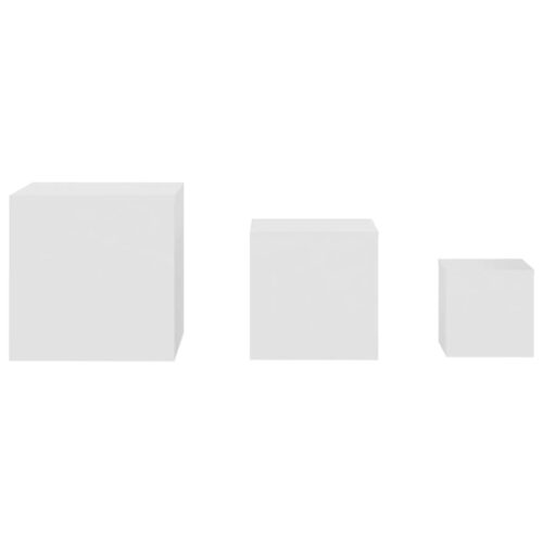 Side Tables 3pcs White Engineered Wood - Image 4