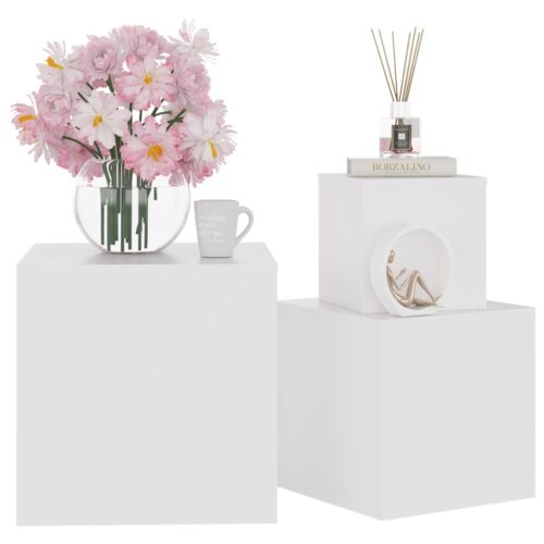 Side Tables 3pcs White Engineered Wood - Image 6