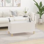 Coffee Table High Gloss White 90x44.5x45cm Engineered Wood