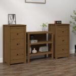 Sideboards 2pcs Honey Brown 40x35x80cm Solid Wood Pine