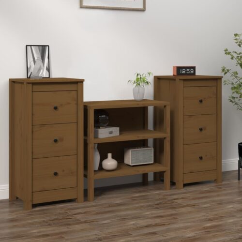 Sideboards 2pcs Honey Brown 40x35x80cm Solid Wood Pine