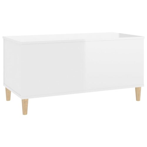 Coffee Table High Gloss White 90x44.5x45cm Engineered Wood - Image 6