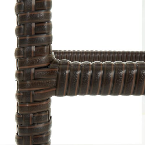 Bar Stools with Cushions 3pcs Brown Poly Rattan - Image 7