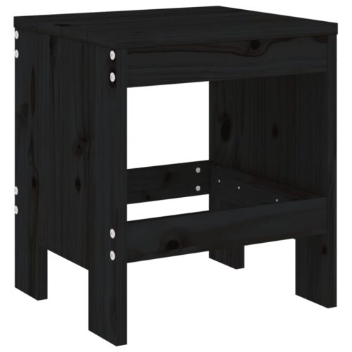 3-Piece Garden Bistro Set Black Wood Timber Outdoor Patio Furniture Pine - Image 4