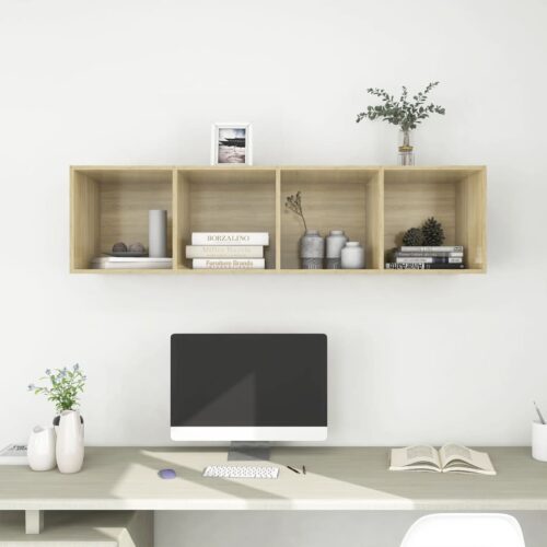 Wall-mounted TV Cabinet Sonoma Oak 37x37x142.5cm Engineered Wood - Image 8