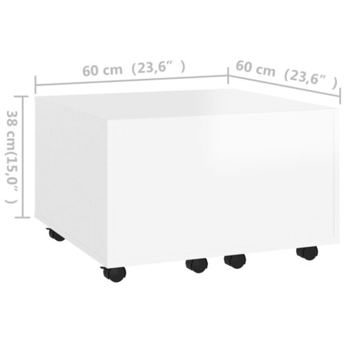 Coffee Table White 60x60x38cm Engineered Wood - Image 8