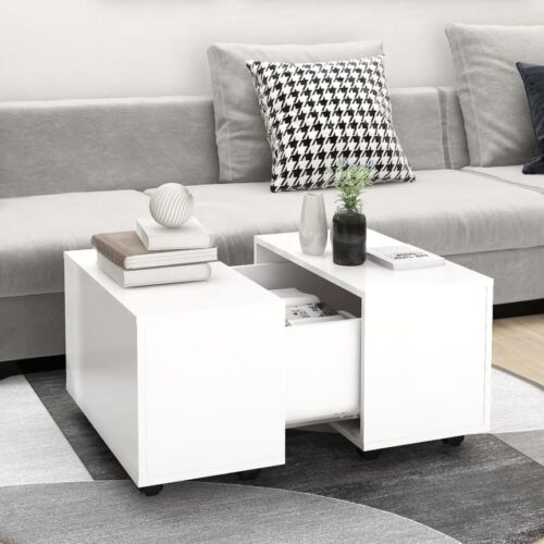 Coffee Table White 60x60x38cm Engineered Wood