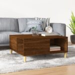 Coffee Table Brown Oak 80x80x36.5cm Engineered Wood