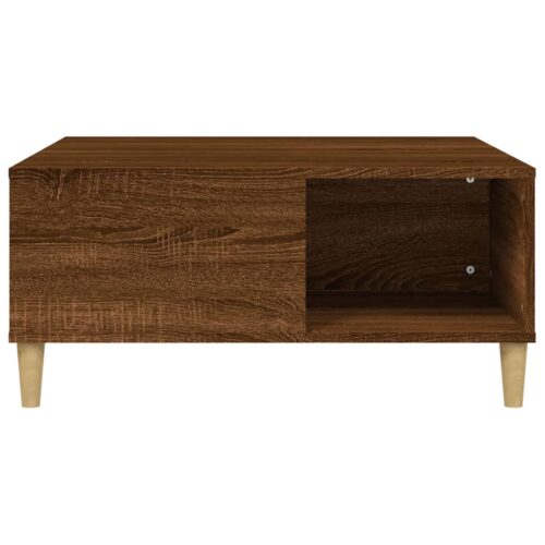 Coffee Table Brown Oak 80x80x36.5cm Engineered Wood - Image 5