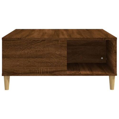 Coffee Table Brown Oak 80x80x36.5cm Engineered Wood - Image 6