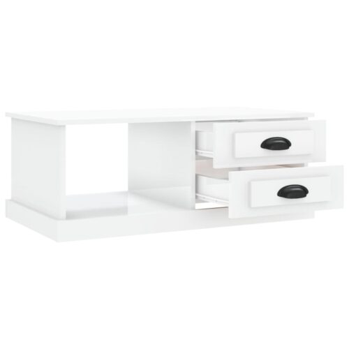 Coffee Table High Gloss White 90x50x35cm Engineered Wood - Image 7