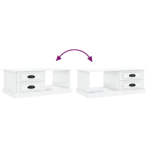 Coffee Table High Gloss White 90x50x35cm Engineered Wood - Image 9