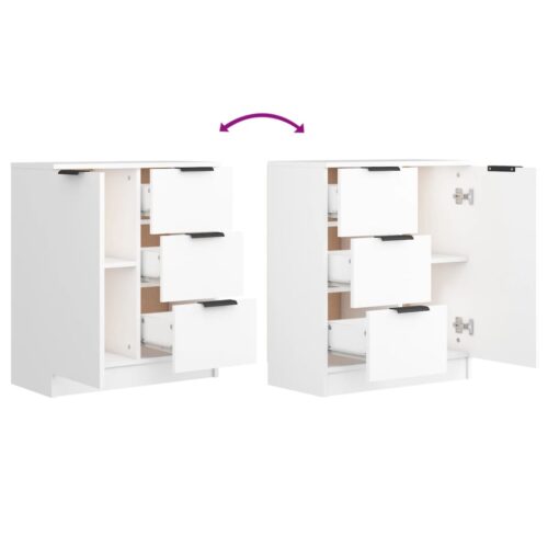 Sideboard White 60x30x70cm Engineered Wood - Image 6