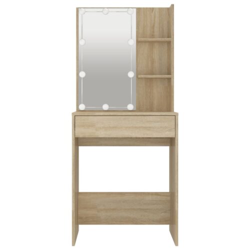 Dressing Table with LED Sonoma Oak 60x40x140cm - Image 5