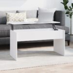 Coffee Table White 102x50.5x52.5cm Engineered Wood