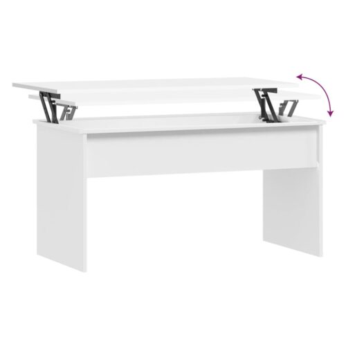 Coffee Table White 102x50.5x52.5cm Engineered Wood - Image 6