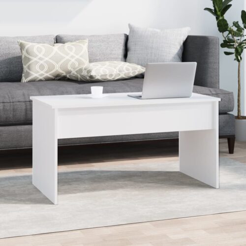Coffee Table White 102x50.5x52.5cm Engineered Wood - Image 8