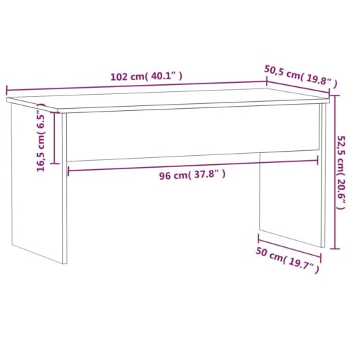 Coffee Table White 102x50.5x52.5cm Engineered Wood - Image 9