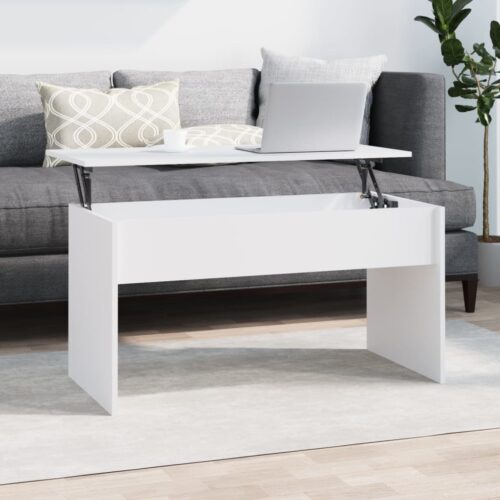 Coffee Table White 102x50.5x52.5cm Engineered Wood - Image 10