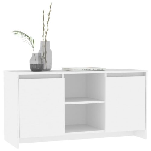 TV Cabinet White 102x37.5x52.5cm Engineered Wood - Image 6