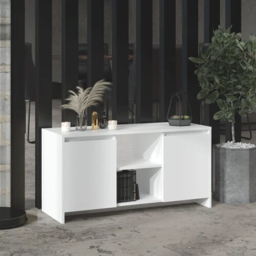 TV Cabinet White 102x37.5x52.5cm Engineered Wood - Image 7