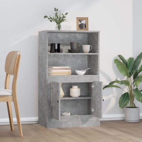 vidaXL Highboard Concrete Grey 60x35.5x103.5 cm Engineered Wood - Image 3