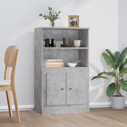 vidaXL Highboard Concrete Grey 60x35.5x103.5 cm Engineered Wood - Image 12