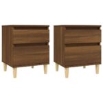 Bedside Cabinets 2pcs Brown Oak 40x35x50cm
