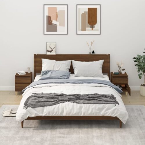 Bedside Cabinets 2pcs Brown Oak 40x35x50cm - Image 12