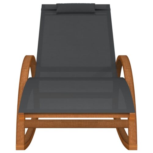 Rocking Chair Grey Textilene Solid Wood Poplar - Image 3