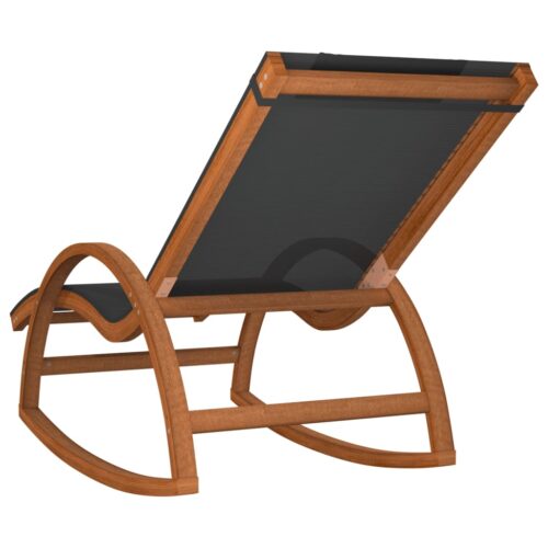 Rocking Chair Grey Textilene Solid Wood Poplar - Image 5