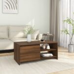 Coffee Table Brown Oak 102x50x45cm Engineered Wood
