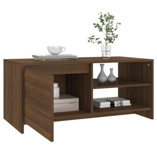 Coffee Table Brown Oak 102x50x45cm Engineered Wood - Image 4