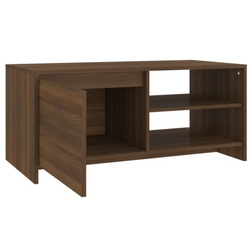 Coffee Table Brown Oak 102x50x45cm Engineered Wood - Image 6