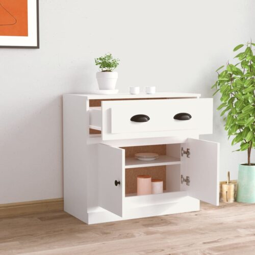Sideboard White 70x35.5x67.5cm Engineered Wood - Image 3
