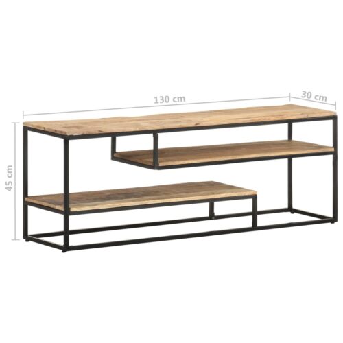TV Cabinet 130x30x45cm Rough Mango Wood - Image 8