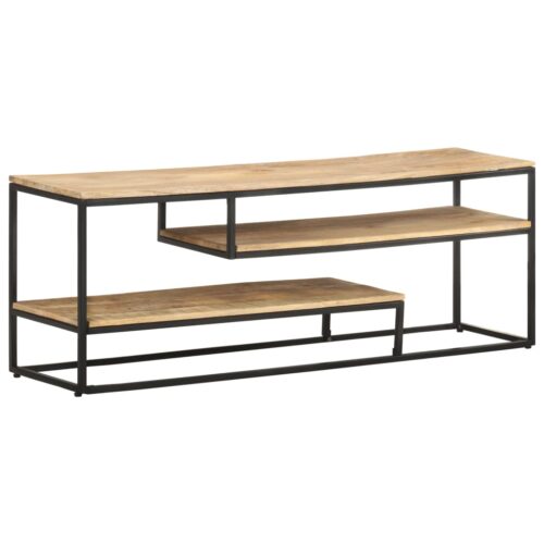 TV Cabinet 130x30x45cm Rough Mango Wood - Image 11