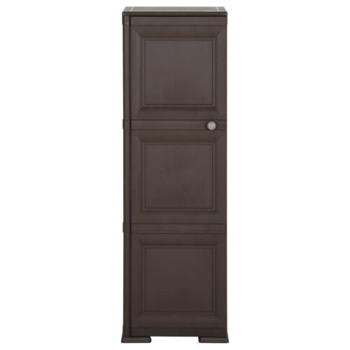 Plastic Cabinet 40x43x125cm Wood Design Brown - Image 2