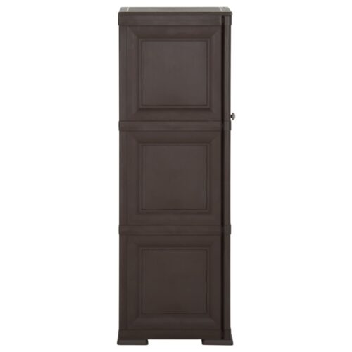 Plastic Cabinet 40x43x125cm Wood Design Brown - Image 3