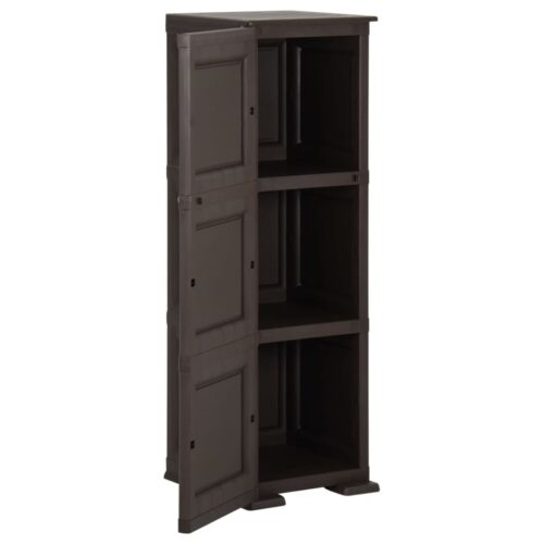 Plastic Cabinet 40x43x125cm Wood Design Brown - Image 5