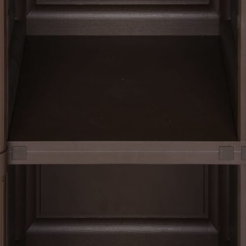 Plastic Cabinet 40x43x125cm Wood Design Brown - Image 7