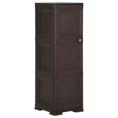 Plastic Cabinet 40x43x125cm Wood Design Brown - Image 10