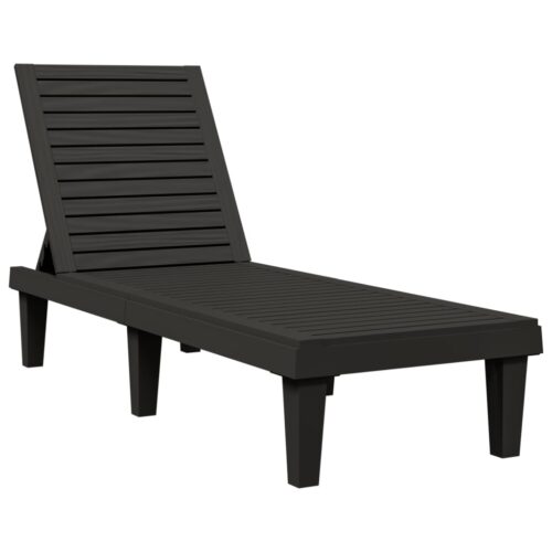 Sun Lounger Black 155x58x83cm Polypropylene - Image 2
