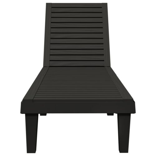 Sun Lounger Black 155x58x83cm Polypropylene - Image 3